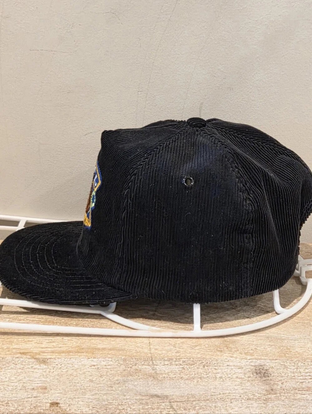 Vintage 90s Joe Camel Cigarettes Smooth Character Corduroy Snapback Hat - Black